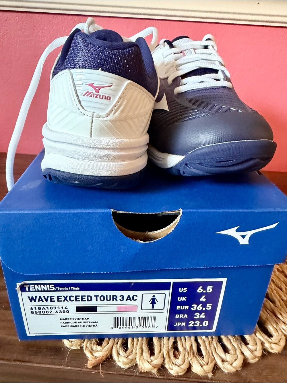 Mizuno Women’s Wave Exceed Tour 3 AC Tennis Shoes - Navy/Purple/White